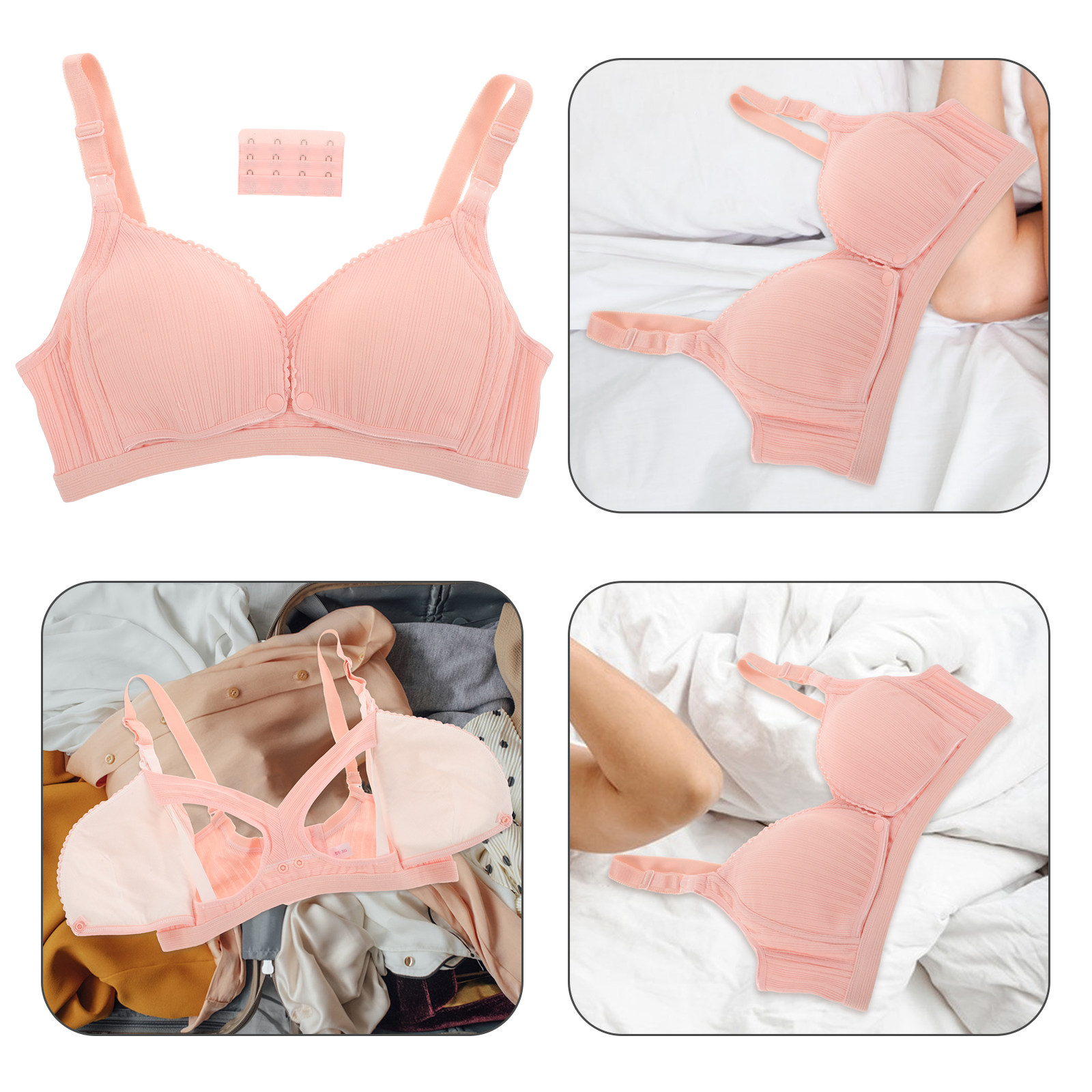 Tank Top Ribbed - Nursing Bra Breastfeeding Maternity Bra Pink