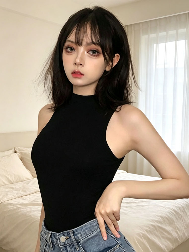 Women's Basic Sleeveless Mock  - đánh giá và giá Tank Top Ribbed